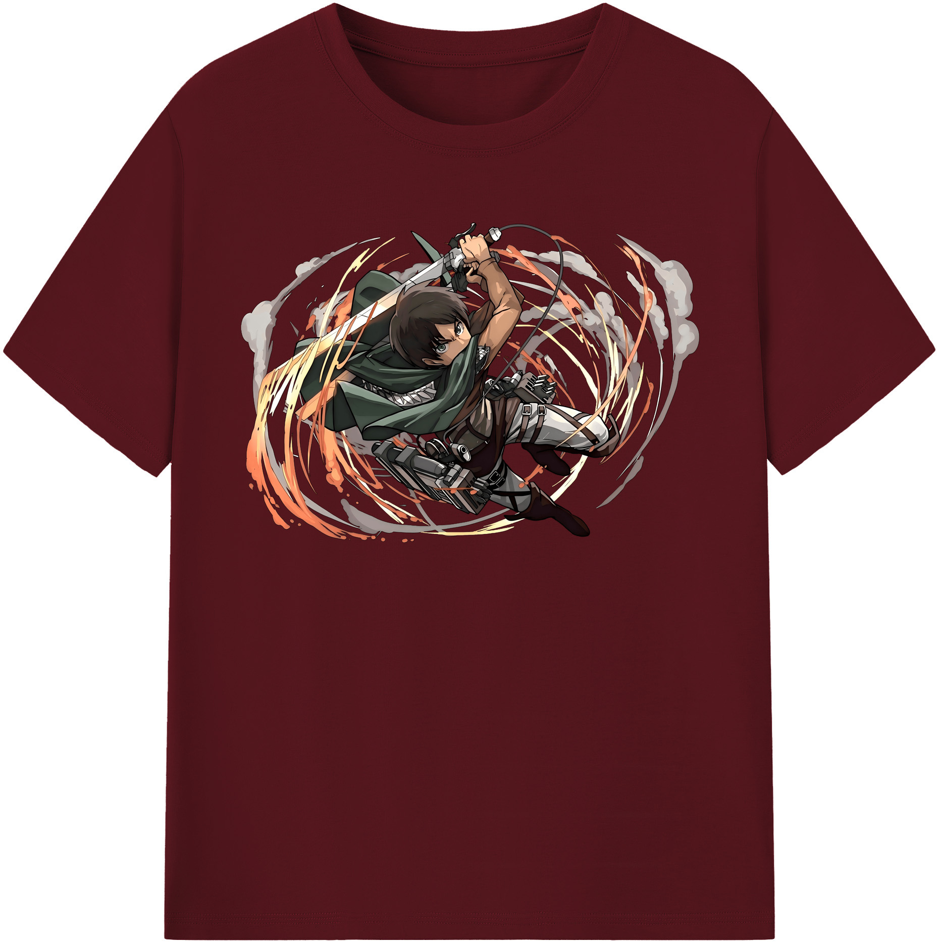 （画像用） 進撃の巨人 エレン･イェーガー Attack on Titan Eren Jäger 綿100％半袖Tシャツ（フロントプリント）